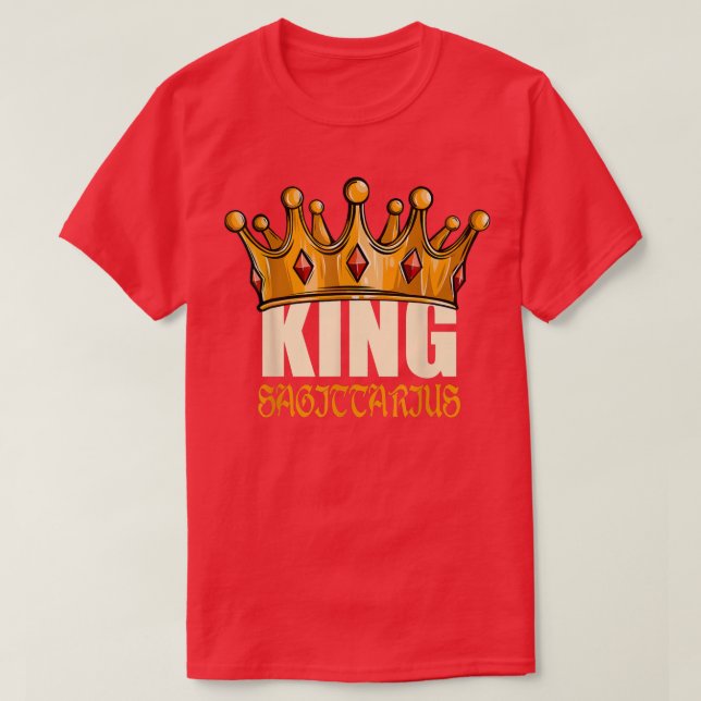 Mens King Sagittarius Zodiac Birthday Horoskop As T-Shirt (Design vorne)