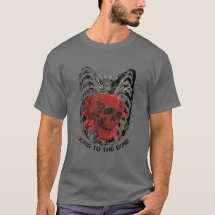Mens King to the Bone Gothic Skull and Crown Tatto T-Shirt
