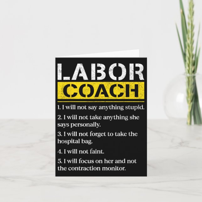 Mens Labour Coach erwartet Vater Regeln Papa Funny Karte (Vorderseite)