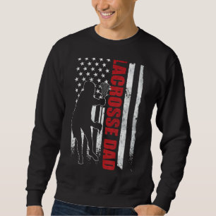 Mens Lacrosse Vater American Flag 4. Juli Lax Vate Sweatshirt