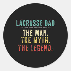 Mens Lacrosse Vater Fathers Day Gift Lacrosse Man Runder Aufkleber