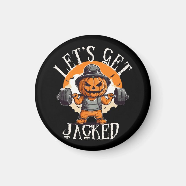 Mens Lasse Jacked Pumpkin Jack-O-Lantern Funny Magnet (Vorne)