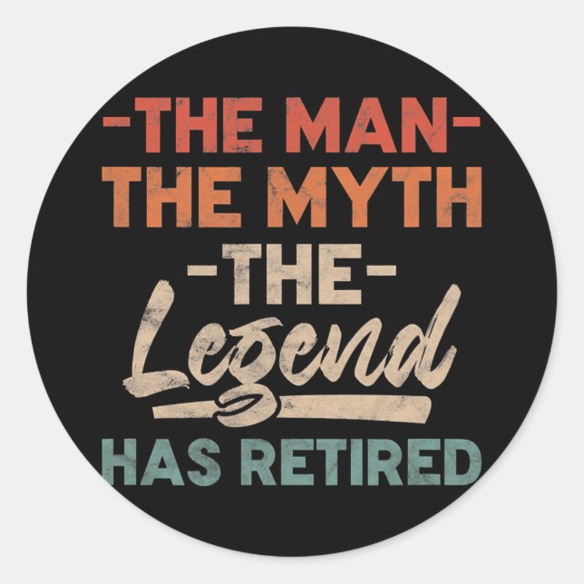 Mens Legend Has Retired Retirement Grandpa Father Runder Aufkleber (Vorderseite)