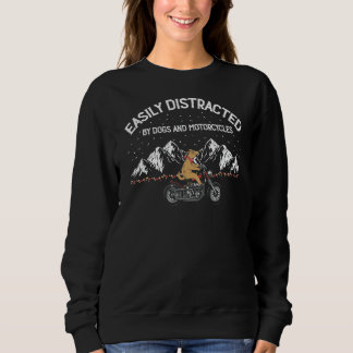 Mens leicht abgelenkt von Hunden und Motorrädern M Sweatshirt