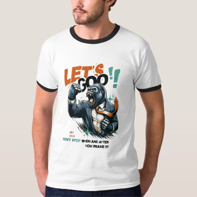 MEN'S LET'S GOO LESSONS LEARN RINGER T SHIRT  (Vorderseite)