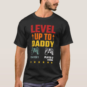 Mens Level Up Daddy wird Vater Pater Gamerlevel T-Shirt