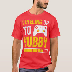 Mens Leveling up to Hubby Husband Gamer Verlobung T-Shirt