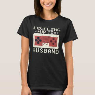 Mens Leveling Up to Husband Bachelor Party Gamer E T-Shirt