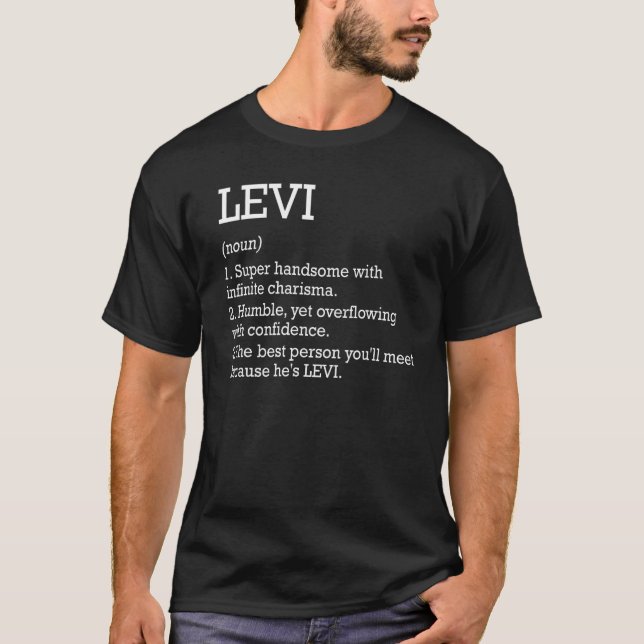 Mens Levi Definition Personalisiert Name Levi Funn T-Shirt (Vorderseite)