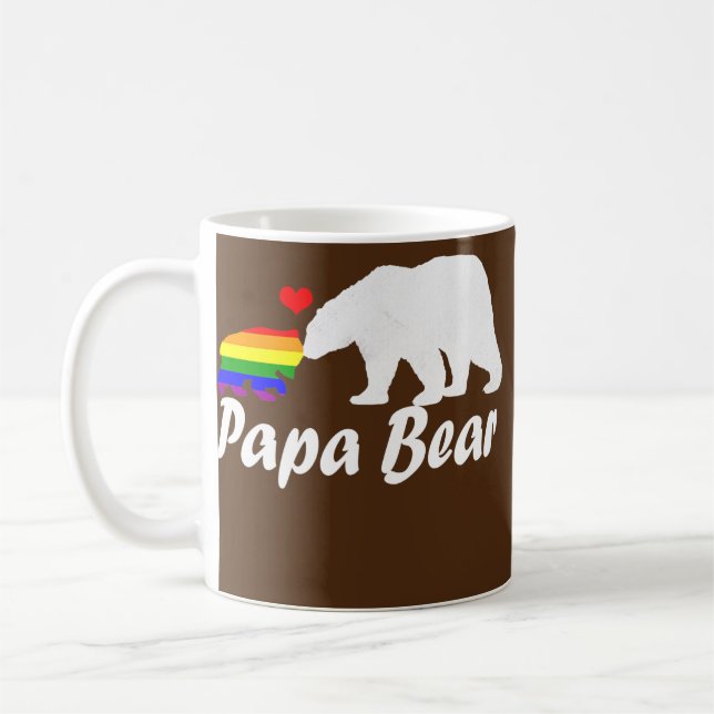 Mens LGBT Papa Bear Gay Pride Gleiche Rechte Kaffeetasse (Links)