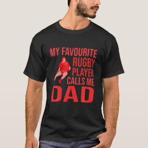 Mens Lieblings-Rugby-Spieler ruft mich Vater-Ehema T-Shirt