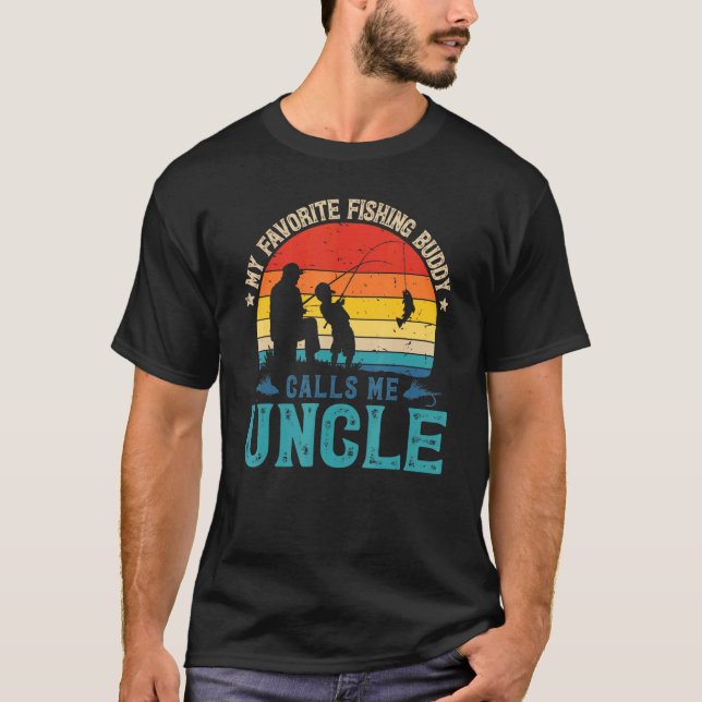 Mens Lieblingsfischerei nennt mich Onkel Fisherman T-Shirt (Vorderseite)