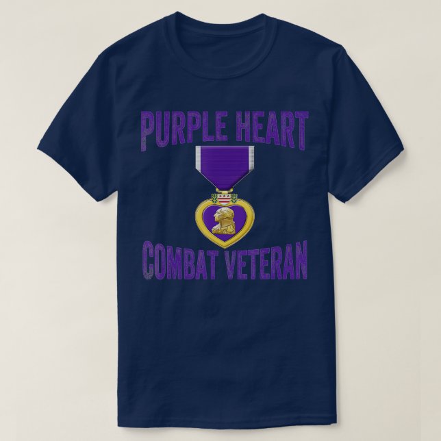 Mens Lila Heart Combat Veteran - lila Herz T-Shirt (Design vorne)