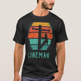 Mens Lineman Master Electrician Wire Job Electri T-Shirt