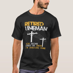 Mens Lineman Retirement Funny Electrician Occupati T-Shirt