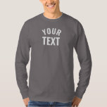 Mens Long Sleeve Smoke Gray Template Moderne Trend T-Shirt<br><div class="desc">Moderne Elegant Fügen Sie hier Ihren Textnamen Template Men's Basic Long Sleeve Smoke Gray T - Shirt.</div>