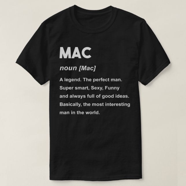 Mens Mac Name T-Shirt (Design vorne)