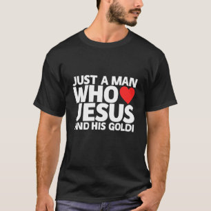 Mens Man Jesus Goldi Dog Welpe Golden Retrie T-Shirt