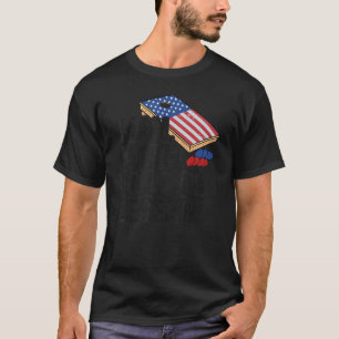 Mens Man Myth Cornhole Legend USA Flag Corner Hole T-Shirt