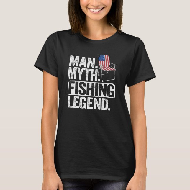 Mens Man Myth Fishing Legend Vater Daddy Ameria Fl T-Shirt (Vorderseite)