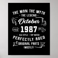 Mens Man Myth Legend Oktober 1987 35. Geburtstag