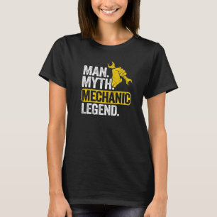 Mens Man Myth Mechanische Legende Auto Typ Garage  T-Shirt