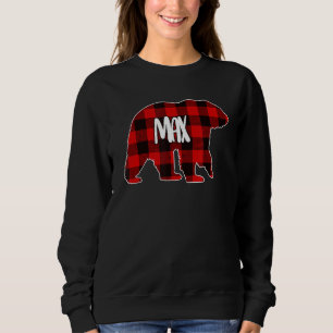 Mens Max Bear Custom Red Buffalo Karierte Weihnach Sweatshirt
