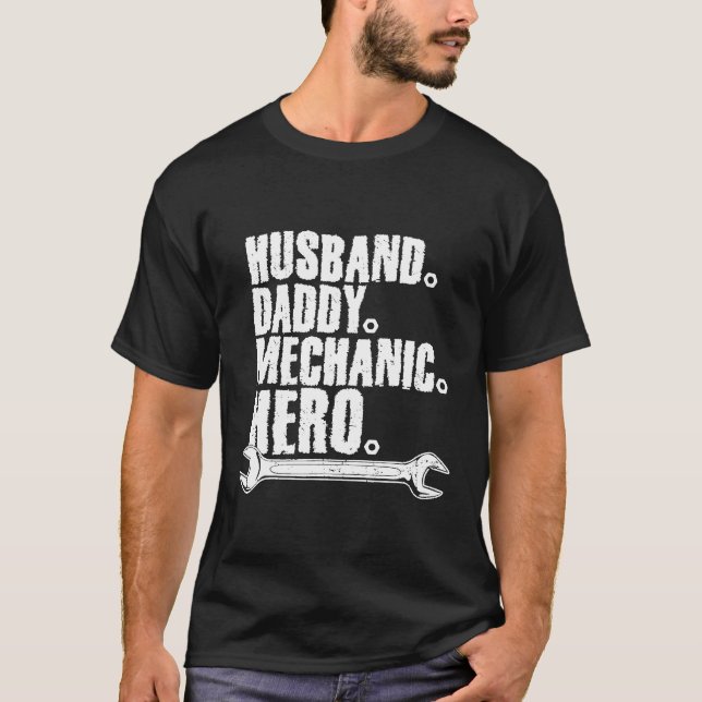 Mens Mechanic Vater Sprichwort Ehband Daddy Mechan T-Shirt (Vorderseite)