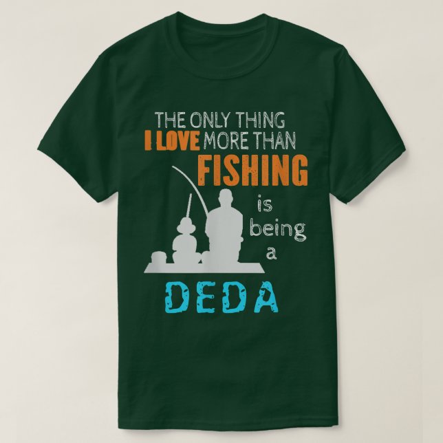 Mens mehr als Liebe Fischerei Deda Russland Russis T-Shirt (Design vorne)