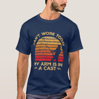 Mens mein Arm ist in einem Kast Retro Sunset Fisch T-Shirt