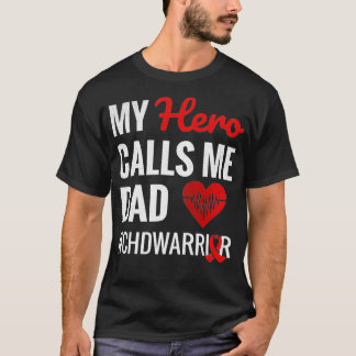 Mens Mein Held nennt mich Vater angeborener Herzfe T-Shirt