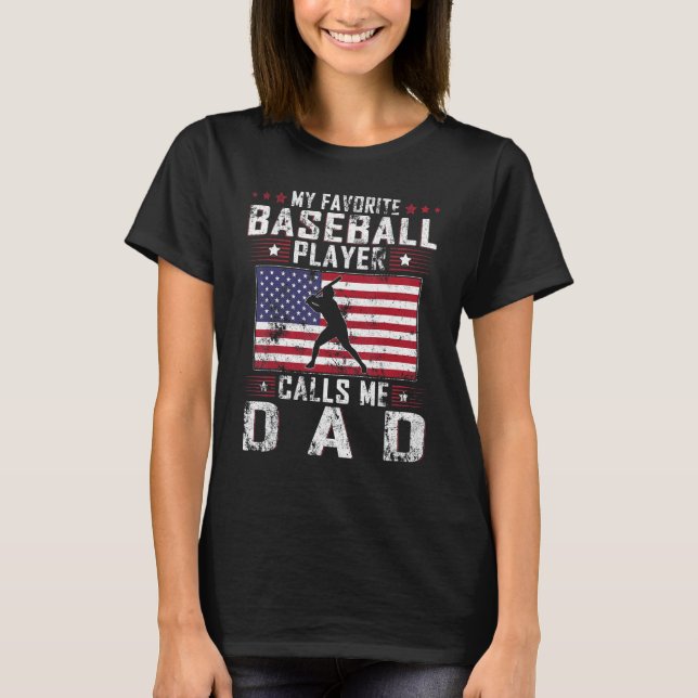 Mens Mein Lieblings-Baseball-Spieler nennt mich Va T-Shirt (Vorderseite)