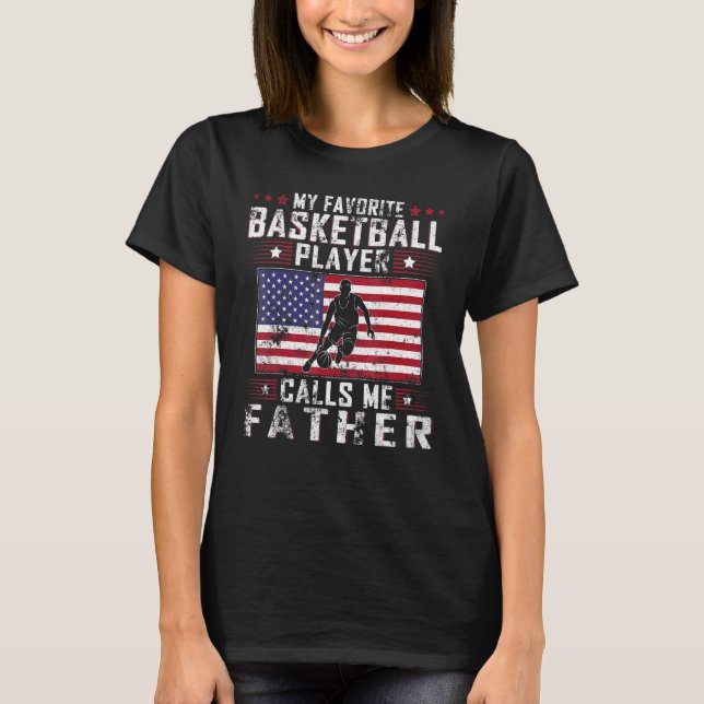 Mens mein Lieblings-Basketball-Spieler ruft mich V T-Shirt (Vorderseite)