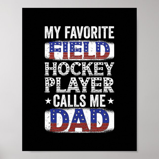 Mens Mein Lieblings-Feldhockeyspieler nennt mich V Poster (Vorne)