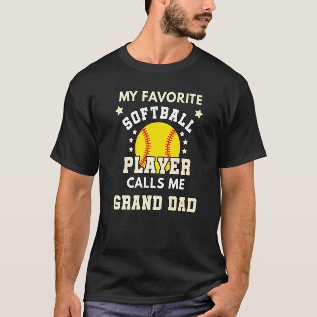 Mens mein Lieblings-Softball-Player nennt mich Bal T-Shirt (Vorderseite)