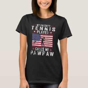 Mens Mein Lieblings-Tennisspieler nennt mich Pawpa T-Shirt