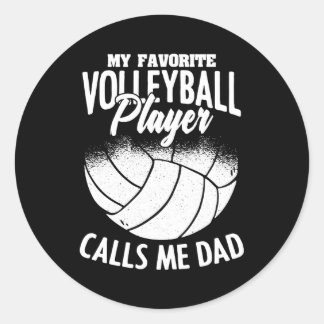 Mens Mein Lieblings-Volleyball-Spieler nennt mich Runder Aufkleber