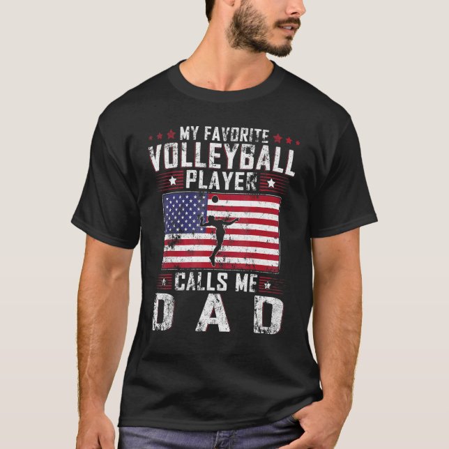 Mens Mein Lieblings-Volleyball-Spieler nennt mich  T-Shirt (Vorderseite)