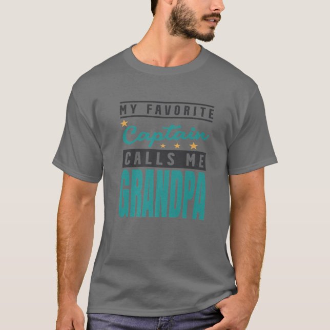 Mens mein Lieblingskapitän nennt mich Opa, Captain T-Shirt (Vorderseite)