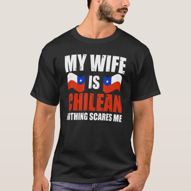 Mens meine Ehefrau ist chilenisch nichts interessi T-Shirt (Vorderseite)