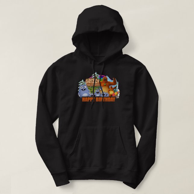 Mens meine Lieblings-Grizzy und Lemminge lustige K Hoodie (Design vorne)