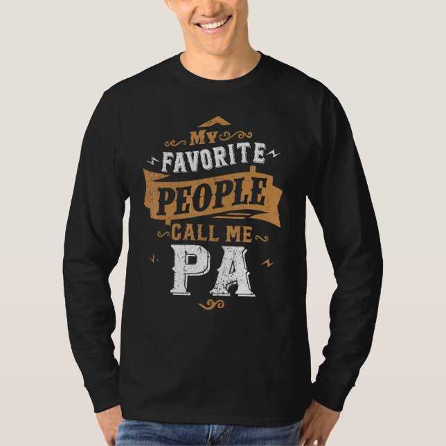 Mens Meine Lieblings-Leute nennen mich Pa Vater Va T-Shirt (Vorderseite)