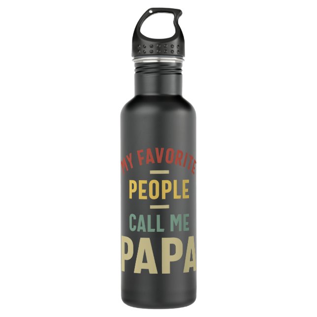 Mens Meine Lieblings-Leute nennen mich Papa-Gesche Edelstahlflasche (Vorderseite)