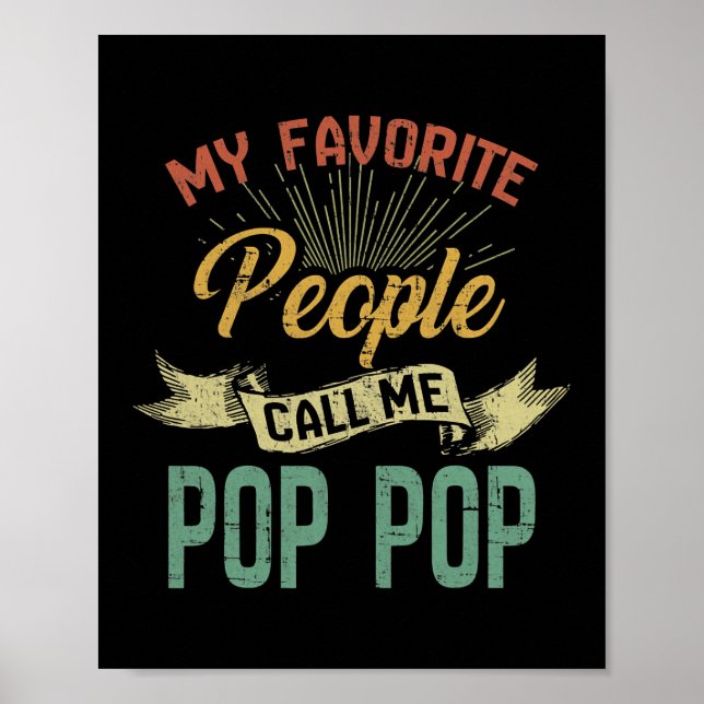 Mens Meine Lieblings-Leute nennen mich Pop Pop Vin Poster (Vorne)