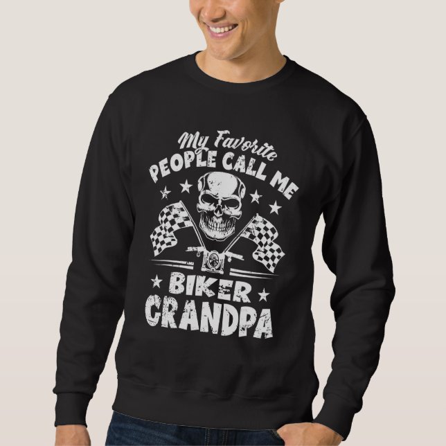 Mens Meine Lieblingsmenschen nennen mich Biker Opa Sweatshirt (Vorderseite)