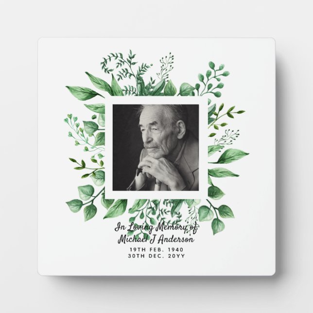 Mens Memorial Gift Bereavement Foto Liebe Erinneru Fotoplatte (Vorderseite)