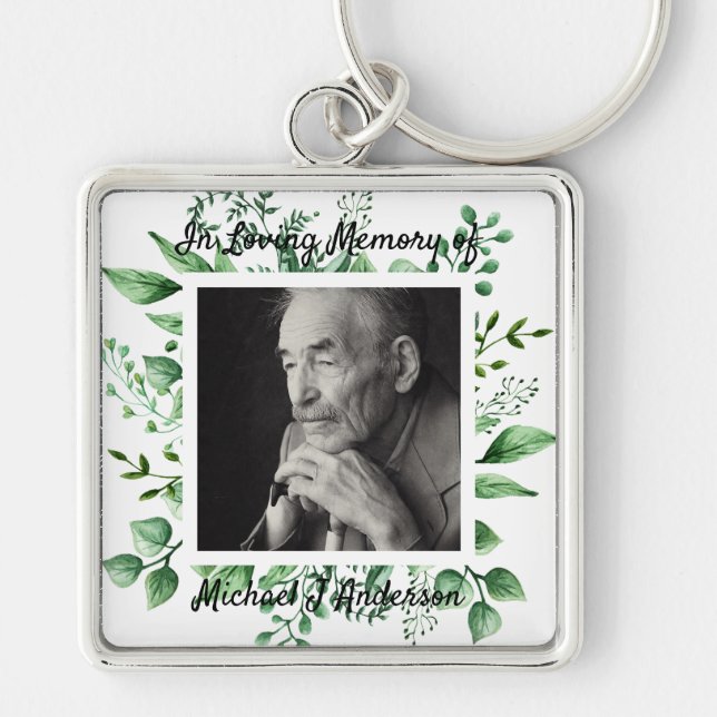 Mens Memorial Gift Bereavement Foto Liebe Erinneru Schlüsselanhänger (Vorne)