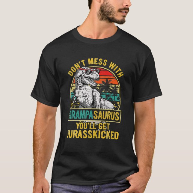 Mens Men Father's Day Funny Grampasaurus Dinosaur T-Shirt (Vorderseite)