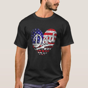Mens Men Patriotic American Flag Herz Golf Vater F T-Shirt