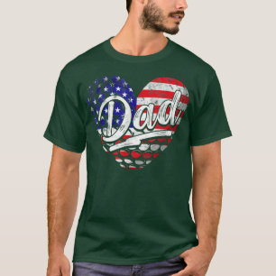 Mens Men Patriotic American Flag Herz Golf Vater F T-Shirt